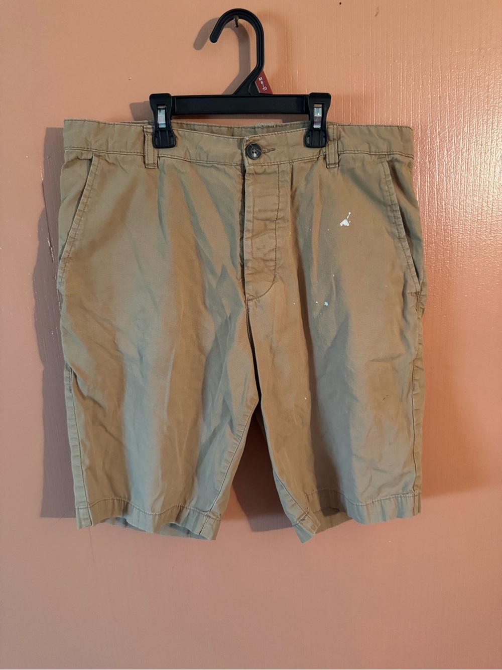 Divided by H&M Men’s Khaki Chino Shorts Size 30 Distressed Paint Splatter